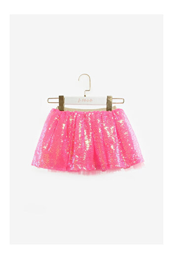 LC Waikiki Fuchsia Sequined Girls' Skirt - Gracie