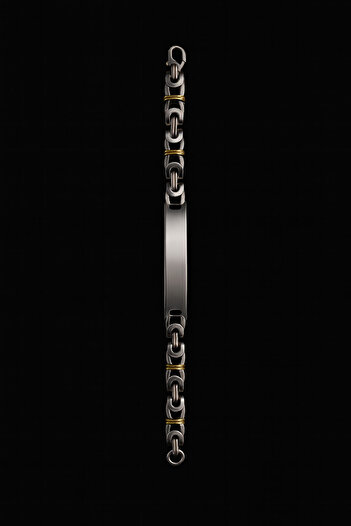 Jaida Moda Interlocking Silver and Gold Detailed Chain Model Stainless Steel Bracelet – 20 cm