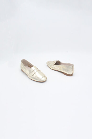 ENDİCAN 741 697 Bod7007 Women's Genuine Leather Shoes Gold