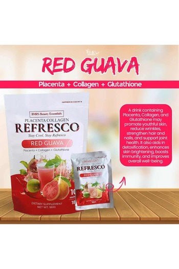 BMRS PLACENTA COLLAGEN RED GUAVA FLAVOR REFRESCO DRINK