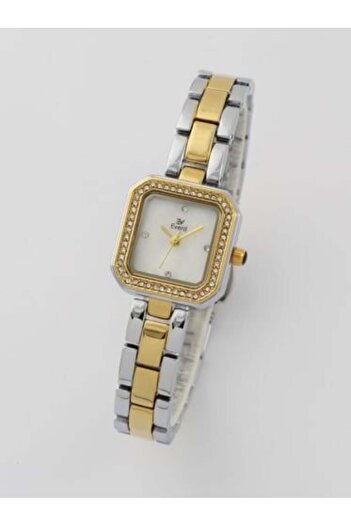 everd Women's Watch Brand Gold and Silver White Mother of Pearl Dial