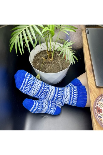 magıcgrange Wool Knitted Ethnic Patterned Unisex Socks |   Warm, Comfortable and Original Winter Style |