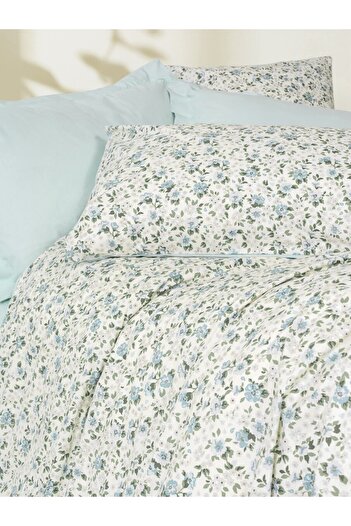 ŞENER HOME Cottonbox Petite Double Size Fitted Sheet Duvet Cover Set Nola Mint