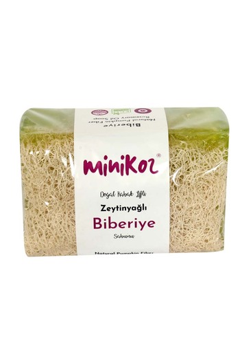 Minikoz Natural Soap with Pumpkin Fiber, Olive Oil and Rosemary Extract – Skin Firming & Moisturizing (120 Gr)