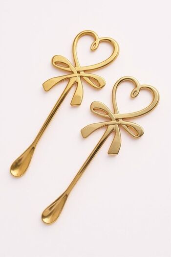 Turkco Gold Bow Tea Sugar Spoon, 6 Pieces