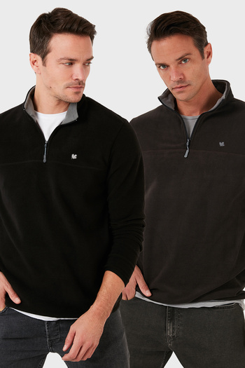 Buratti Slim Fit Anti-Pilling Χωρίς Πυκνώματα Λαιμόκοψη Μπατό Κορδόνι Πακέτο 2 Φλις Ανδρικό POLAR 5906