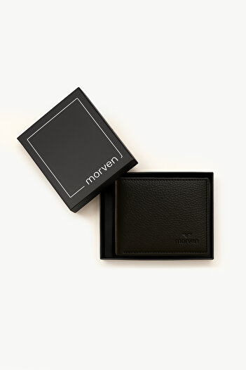 Morven Erkek Siyah Basic %100 Deri Cüzdan
