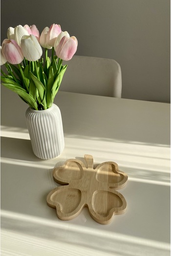 BABALE 4-Leaf Clover Shaped Bamboo Serving Tray