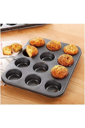 Hope Non-Stick Carbon Steel Muffin Pans - Pair Of Cupcake Cookie Sheet Pan Style For Baking, Muffi