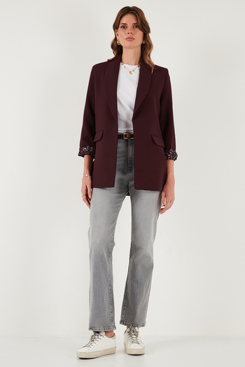 Lela Regular Fit Classic Collar Patterned Lining Detailed Blazer Jacket Jacket 6839227