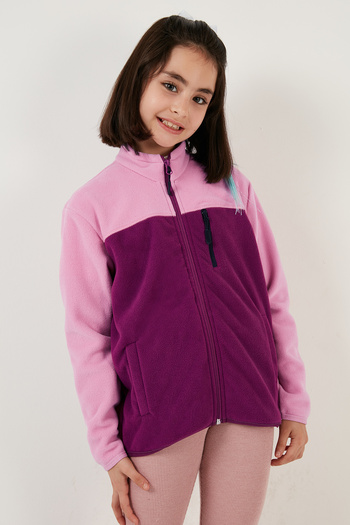 Lela Soft Textured Zippered Color Block Stand Collar with Pockets Pack of 2 Fleece Children's Polar 5905001S2