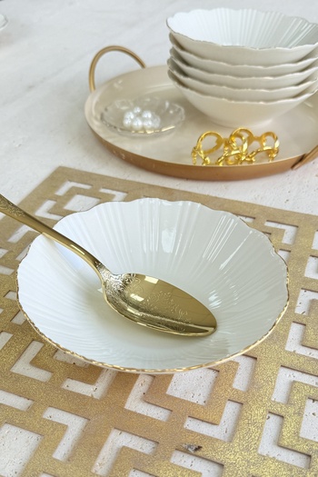 porselenden Aura Gold 6-Person 16 cm Premium Porcelain 6-Piece Soup Bowl Set