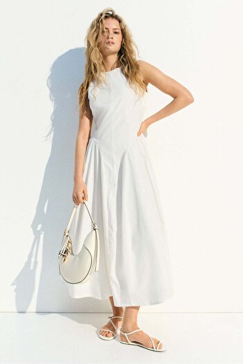 H&M Open-back cotton poplin dress
