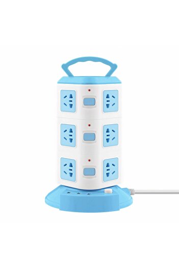 JML Priza Multifuncțională Portabilă 3 etaje cu Mâner, Tip Turn 240V 10A 2 metri cu usb
