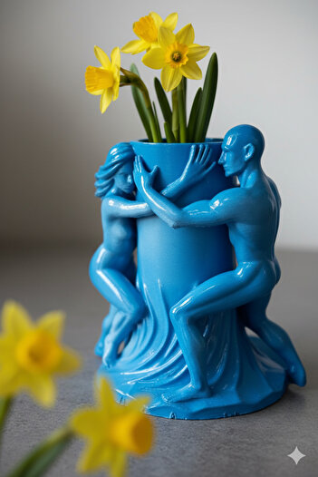 N NOXXO Modern Artistic Vase |   Figured Aesthetic Decorative Flower Vase |   3D Printing Design Petg Durable