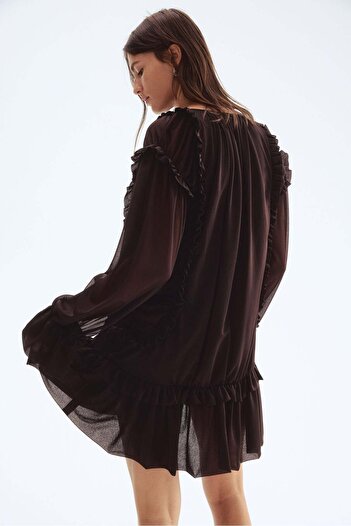 H&M Frill-trimmed draped dress