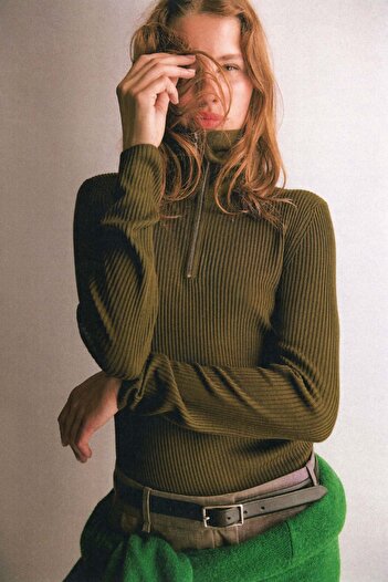 H&M Rib-knit zip-top top