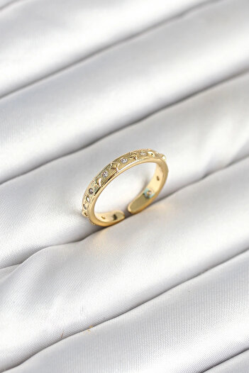 shopwave Brass Gold Color Zircon Stone Women's Ring
