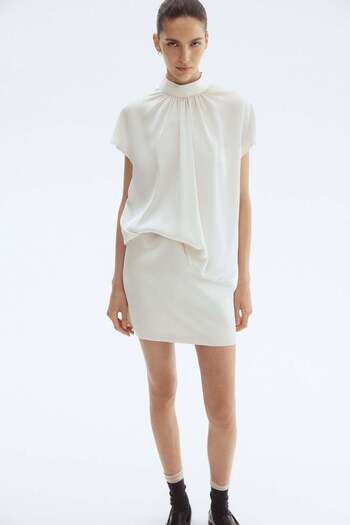 H&M Stand-collar satin blouse