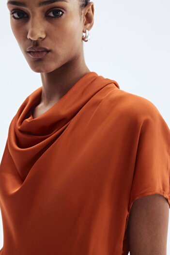 H&M Cowl-neck satin dress