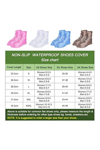 Generic Waterproof Rainproof Reusable Anti-Slip Shoe Cover Rain Snow Shoe Protector for Unisex