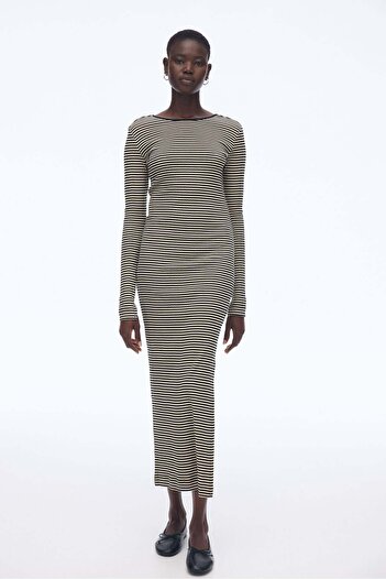 H&M Ribbed scoop-back dress