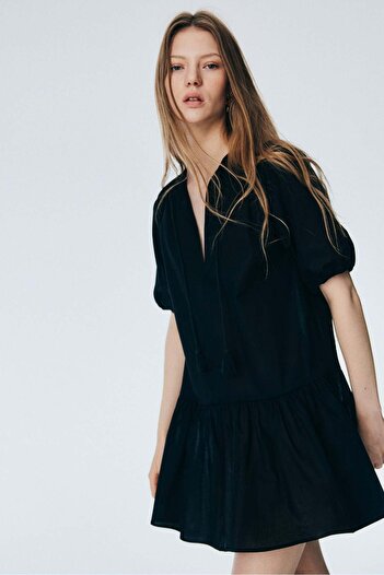 H&M Flared-hem denim dress