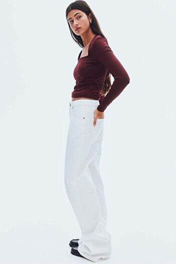 H&M Long-sleeved microfibre top