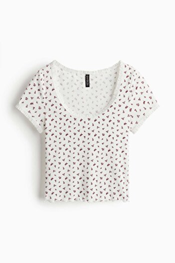 H&M Lace-trimmed top