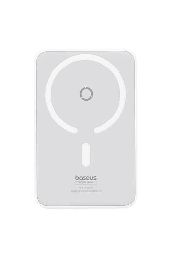 Baseus MagPro Magnetic 5000mAh external battery, 20W, MagSafe, USB-C, Type-C cable, 3A, 30cm, White