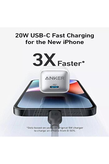 Anker 20W Power Adapter, 512 Nano 3, 3A, 1 x USB-C, PowerIQ 3.0, White