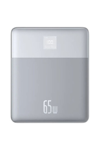 Baseus Acumulator extern Blade 12000mAh, 65W, 2x Type-C, Digital Display, cablu USB-C, Argintiu