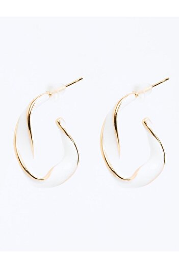 Jimmy Key Gold Color Twisted Half Hoop Earrings