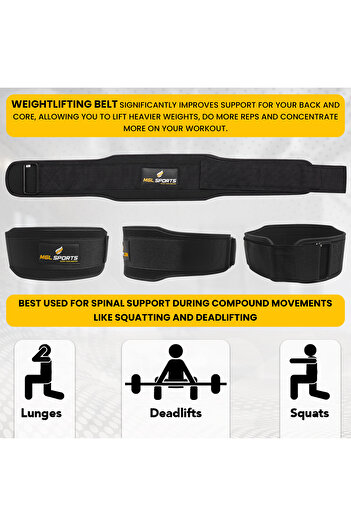 MGL SPORTS Neoprene Belt – Adjustable Support, Gym & Fitness