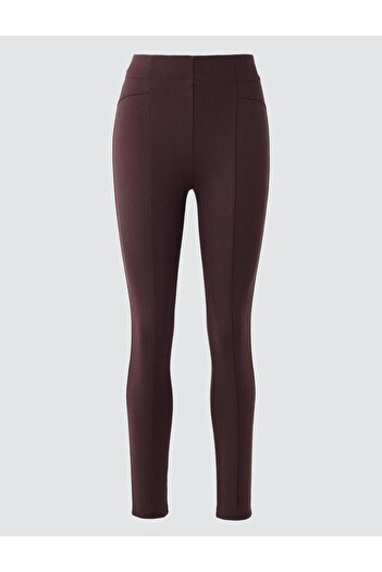 Jimmy Key Bitter Brown Skinny High Waist Slim Fit Knitted Leggings