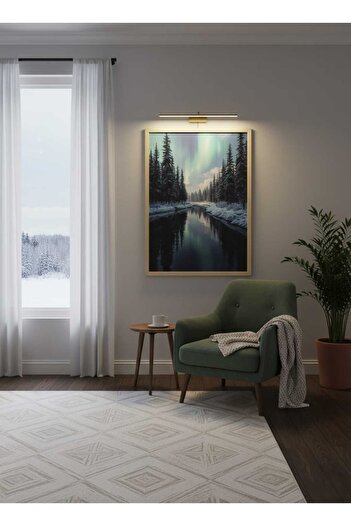 SteraDesign Orman ve Göl Manzarası - Ahşap Çerçeve