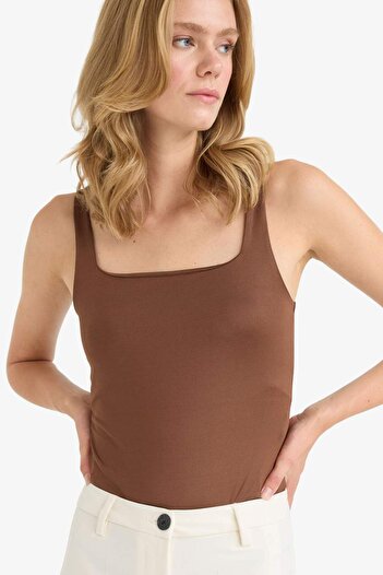 DeFacto Square Neck Snap Fastener Bodysuit F9773Ax25Hs