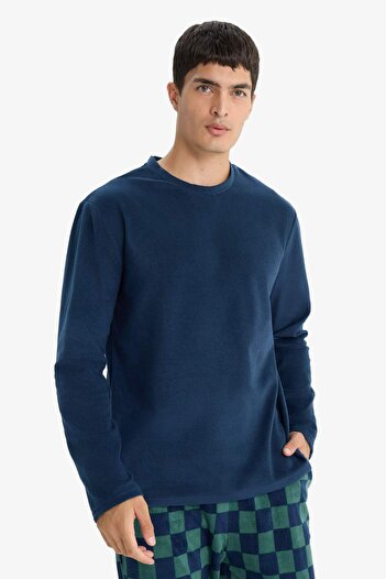 DeFacto Pijama Takımı Regular Fit Polar Uzun Kollu Üst Ekose Desenli Uzun Alt F4562AX25WN