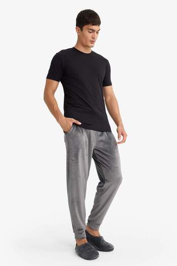 DeFacto Regular Fit Pocketed Velvet Pajama Bottoms F4672Ax25Wn