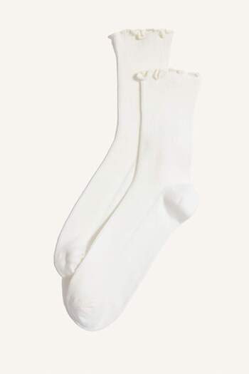 DeFacto Women's Ruffled 3-Piece Cotton Long Socks G2409Axns