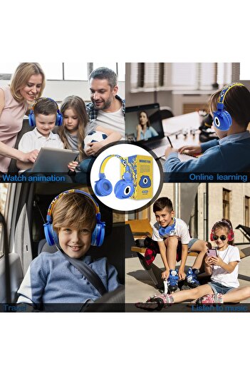 Generic Cartoon Kids Bluetooth Headphones | Volume Limited, Mic, TF Card, FM Radio, Foldable