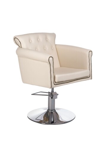 BEAUTY SYSTEM Hydraulic chair for hair salon, maximum height 62 cm, cream