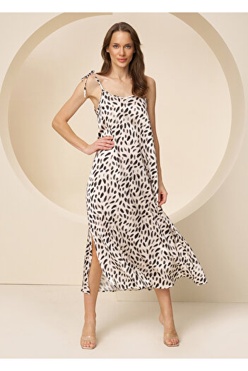 CAROLINE Slit Strap Satin Nightgown