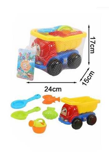 Generic Toyland Dump Truck Sand Toy Set For Kids - Beach Play Kit With Shovels, Rake, Watering Can And Sand