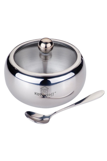 Other KINGHOFF KH-3732 SATIN STEEL SUGAR BOWL WITH SPOON
