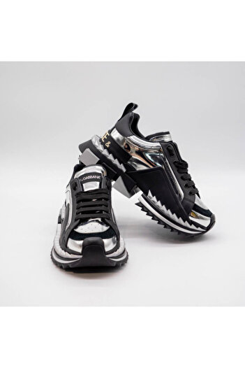 Dolce&Gabbana DOLCE GABBANA TWO-TONE BLACK AND WHITE SUPER KING SNEAKERS