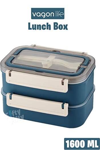 Vagonlife 3 Compartment Steel Storage Container 1600 ml Bl2221-2