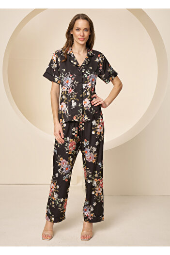 CAROLINE Baby Collar Satin Pajama Set
