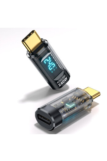 Techsuit USB-C Adapter with LED Display 8K 240W 40Gbps, DataBoost A23