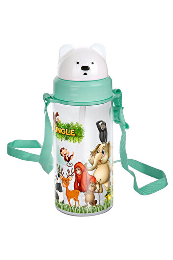 Emofom Glossa 400 ml Water Bottle with Slide Lid and Straw Children's Water Bottle